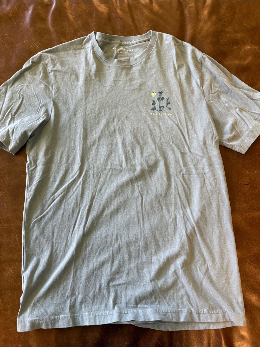 Travis Mathew Light Blue Palm Tree Graphic Tee